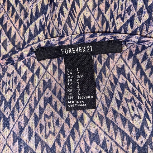 Forever 21 Sheer Abstract Print Boho Blouse Size S - Picture 7 of 7